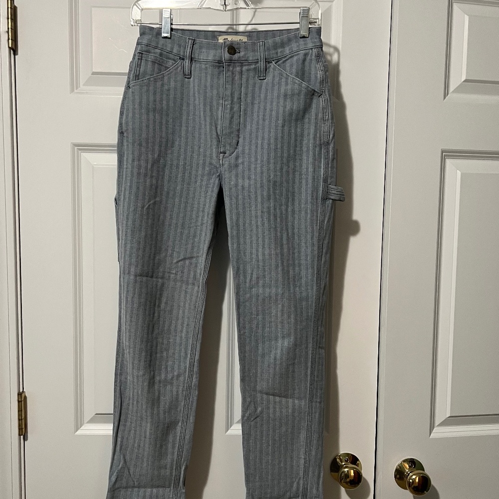 Madewell Herringbone Denim High-Rise Tapered Pants Size 24